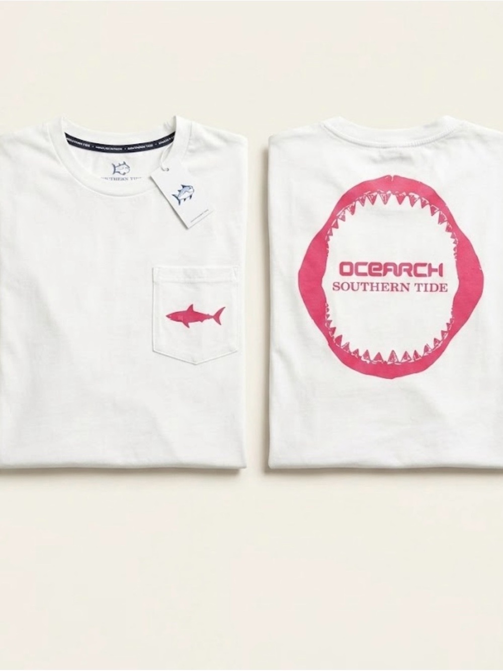 Southern Tide Women's XS OCEARCH Shark Pocket Tee - Like New Excellent Condition